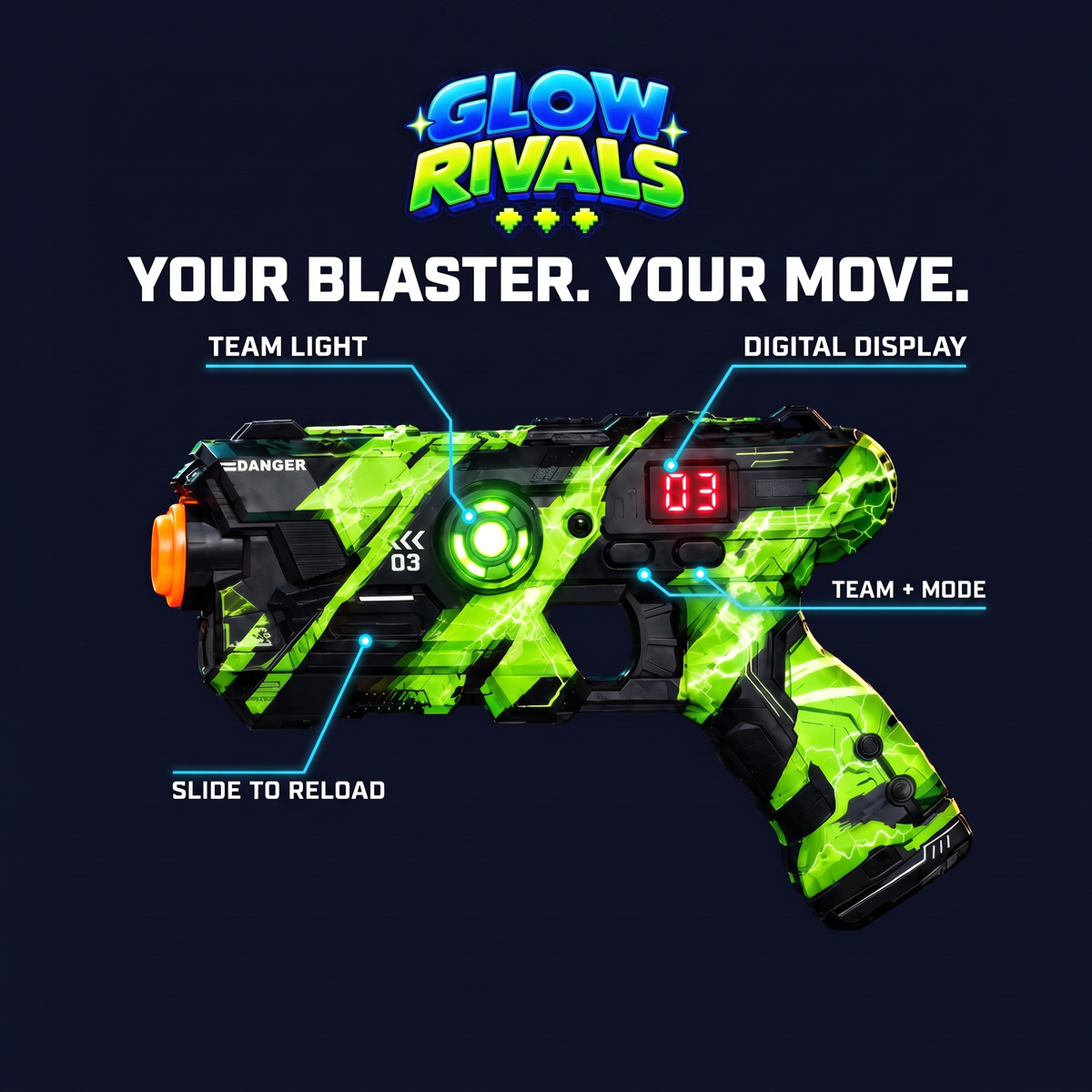 GLOW RIVALS Laser Tag Set